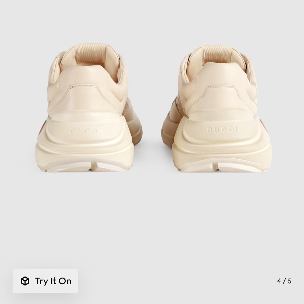 Used Gucci Cream Sneakers Rhython shoes size 8.5 US - Picture 10 of 16